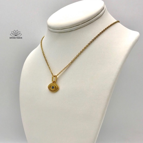 Evil Eye Necklace | Gold Plated Stainless Steel - Picture 2 of 6